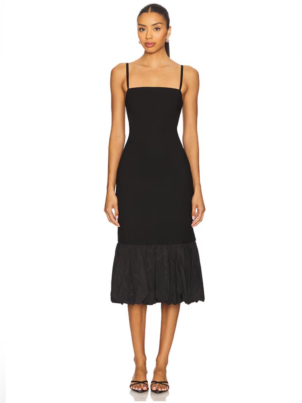 NWT ASTR The Label Women’s Brittnea Dress in Black Midi Sleeveless Size Small
